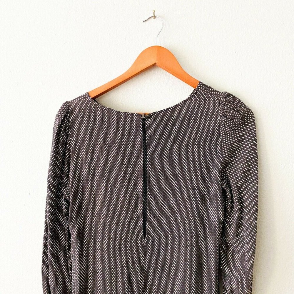 Meadow Rue Anthropologie Brown Polka Dot Ruffled - Picture 4 of 7